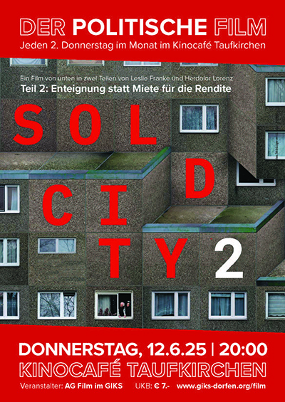 Filmplakat "Sold City 2" am 12.6.25 im Kinocafé Taufkirchen